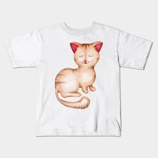 Sleeping cat. color pencil Kids T-Shirt